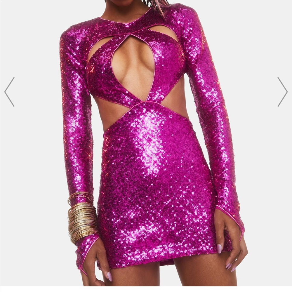 Dolls Kill Pink Sequin Dress
